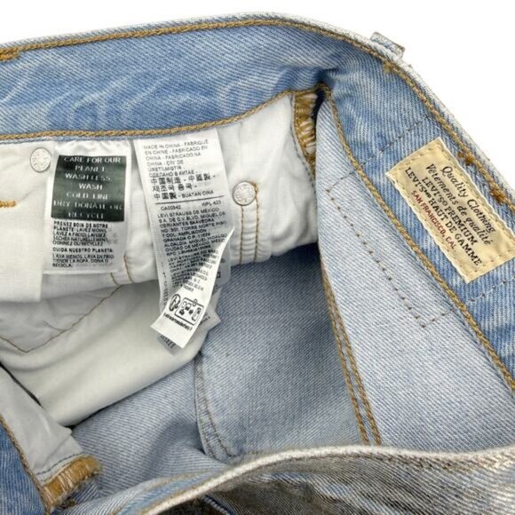 NWT LEVI'S Premium 501 90s Ankle Straight Jeans Size 25 Coated Optical Illusion - Picture 7 of 11